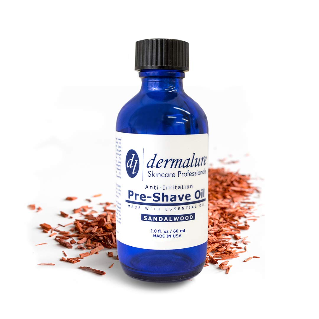 Pre-Shave Oil with SANDALWOOD ESSENTIAL OIL, 100% All Natural Oil for Sensitive Skin, Premium Quality for Anti-Irritation & Effortless Smooth Irritation-free. Ultra Gliding Shaving Oil 2.0 fl. oz / 60