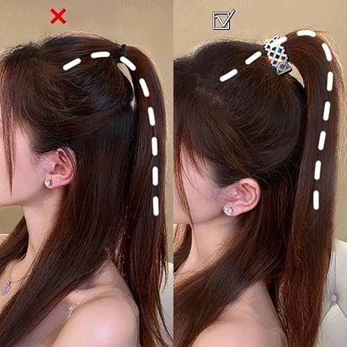 3 presilhas de cabelo, grampos de cabelo de tubarão com strass pequeno de 4,7 cm para suporte de fiv
