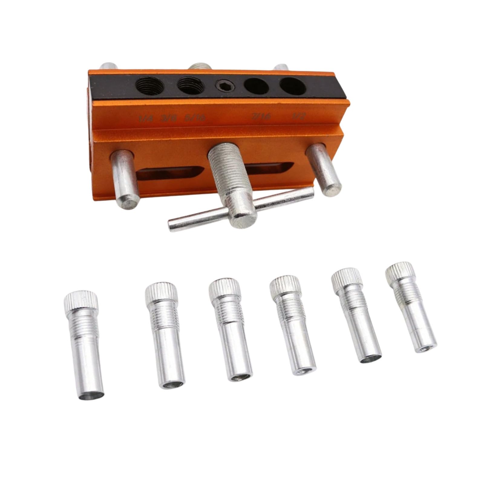 Centering Doweling Jig Widen Wood Dowel Jig Kits Drill for Straight Holes 6 Drill Guide Bushings Set Professional Woodworking