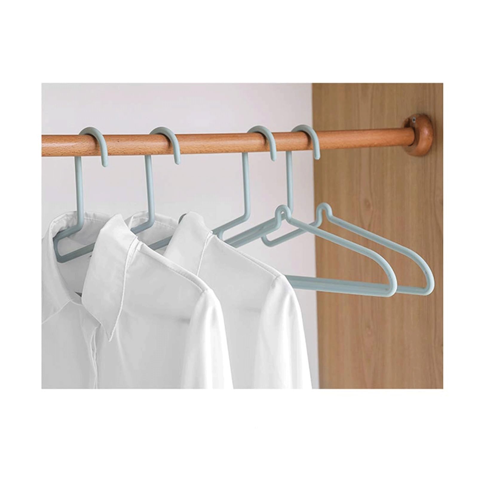 Confezione da 10 grucce in ABS, grucce Sottili salvaspazio con Apertura del Collo a Forma di S, grucce Resistenti al Vento e Antiscivolo(Kaki)