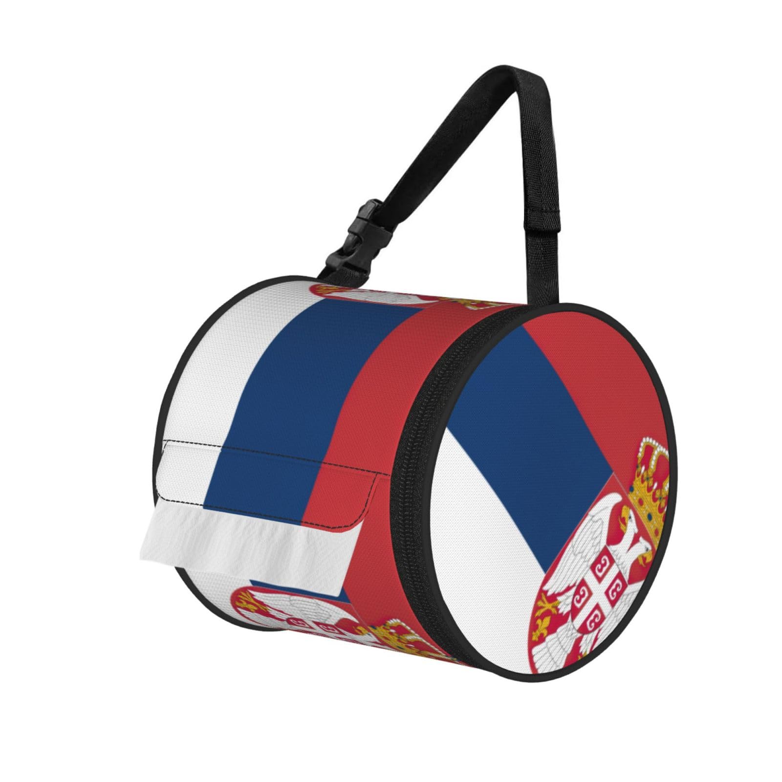 Flag Of Serbia Print Fashion Tissues Organizer Box, Hanging Tissue Holder For Purse Coins For Car Office Daily Outing