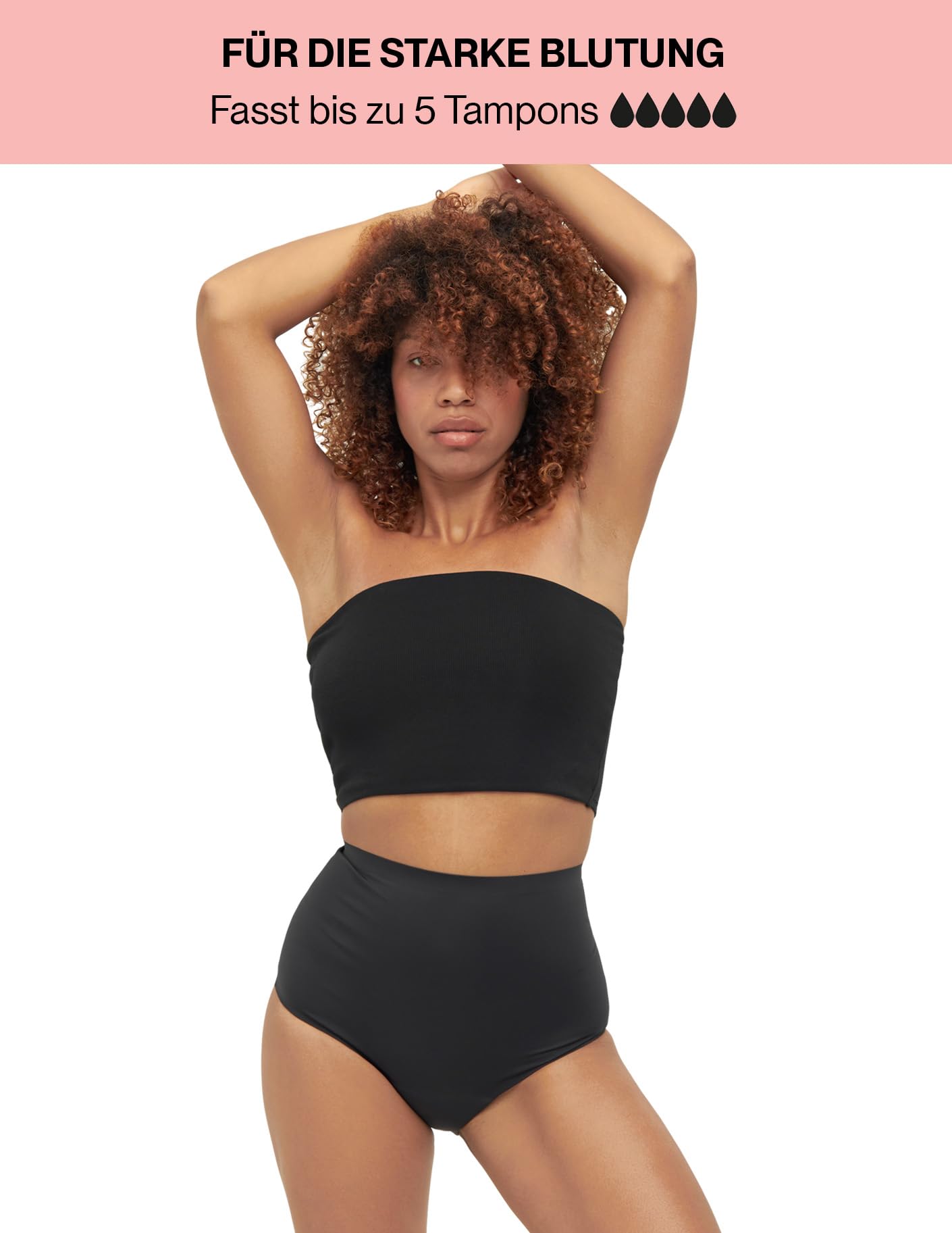 Perioden-Unterwäsche Set High Waist Starke Blutung fasst bis zu 5 Tampons - saugstark & auslaufsicher hemmt Gerüche trocknet schnell - Damen Periodenslip Seamless - ohne Chemie - XXS-XXL