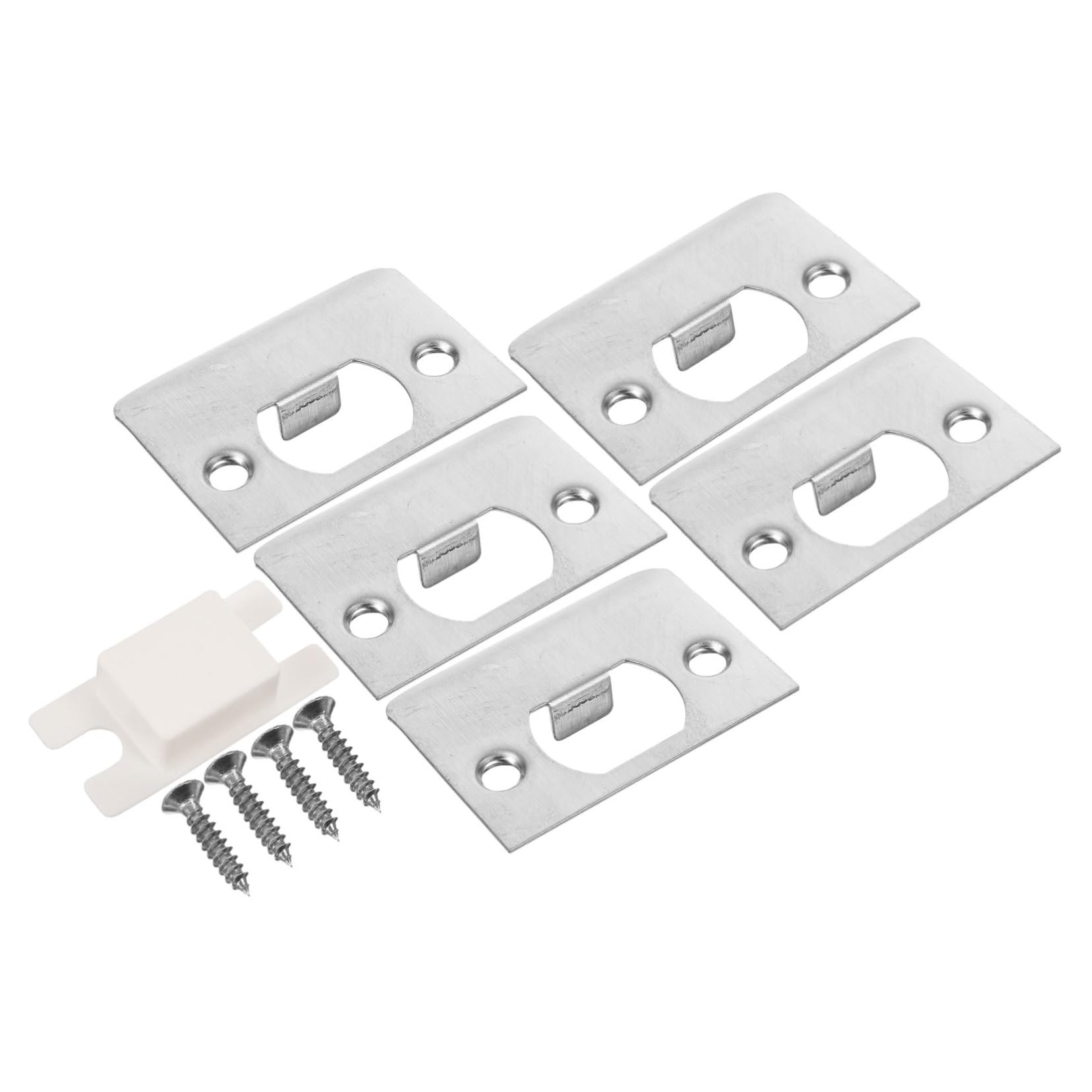 Operitacx 20 Ensembles Guide De Serrure De Porte Intérieur Loquet De Remplacement Plaque Pour Gâche De Pêne Dormant Assiettes Verrou Porte Renfort De Porte Acier Inoxydable Silver