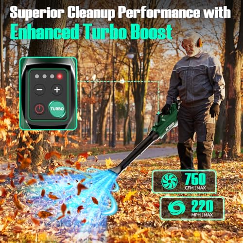 Image of KIMO Leaf Blower Cordless Turbo Mode and 3 Speeds