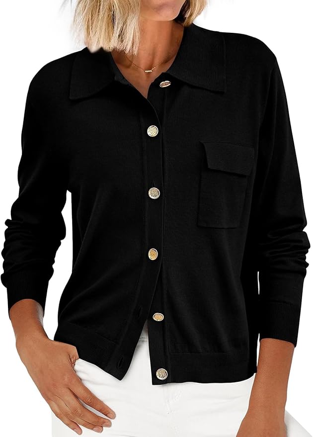 PRETTYGARDEN Women's Long Sleeve Button Down Knit Cardigan