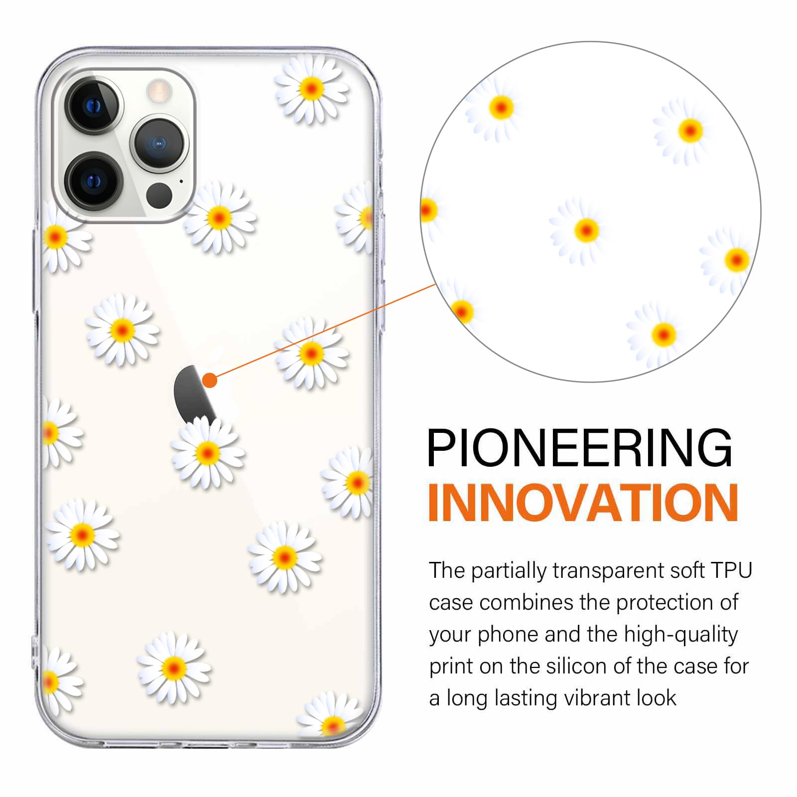Yoedge 2 × Cover per iPhone 12 Pro Max 6,7" - Custodia Fiori Fiore per Telefono in Trasparente con Aesthetic Motivi Design, Custodie per Cellulare in Silicone per iPhone 12 Pro Max Case Ragazza Donne - Vista 3