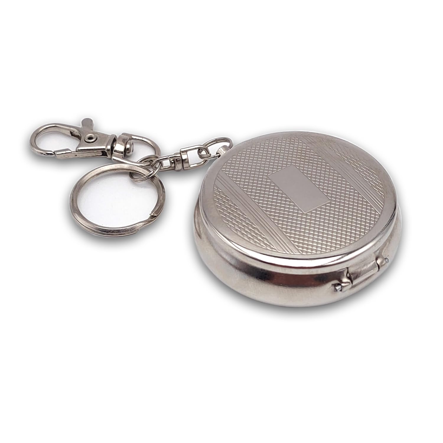 Cendrier De Poche Portable En Inox - Avec Couvercle Et Porte-clés - Design Floral Argenté - Anti-odeur, étanche - Pour Voyage, Camping, Plage