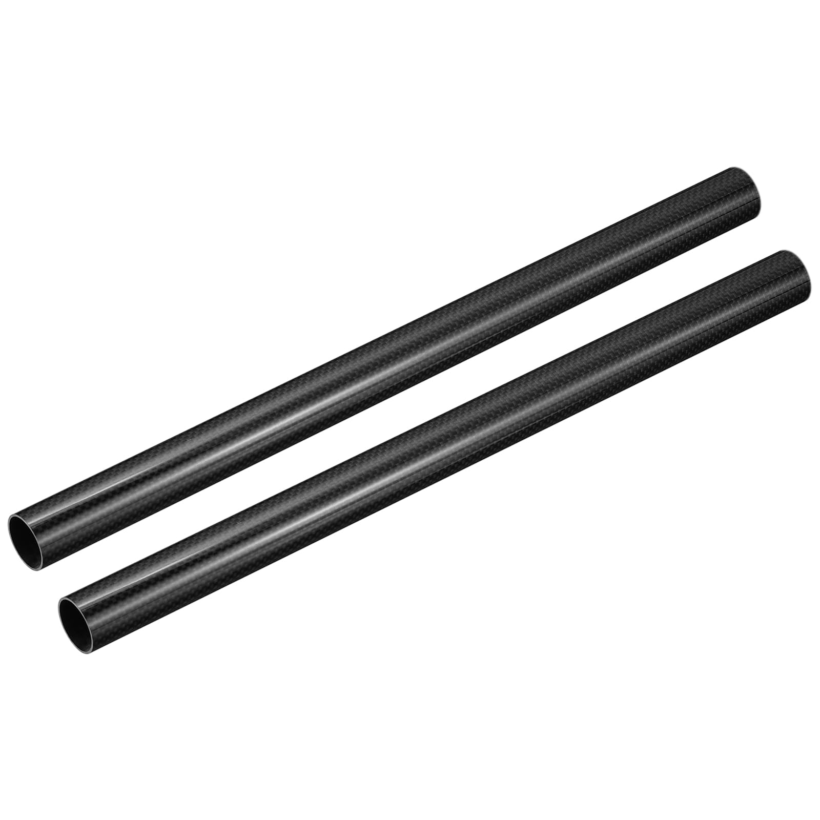 QUARKZMAN Carbono Fibra Tubos, 500mm x 32mm x 30mm 3K Huecos Carbono Envueltos Tubos Redondo Simple Tejido Brillante Superficie para Quadcopter Paquete de 2