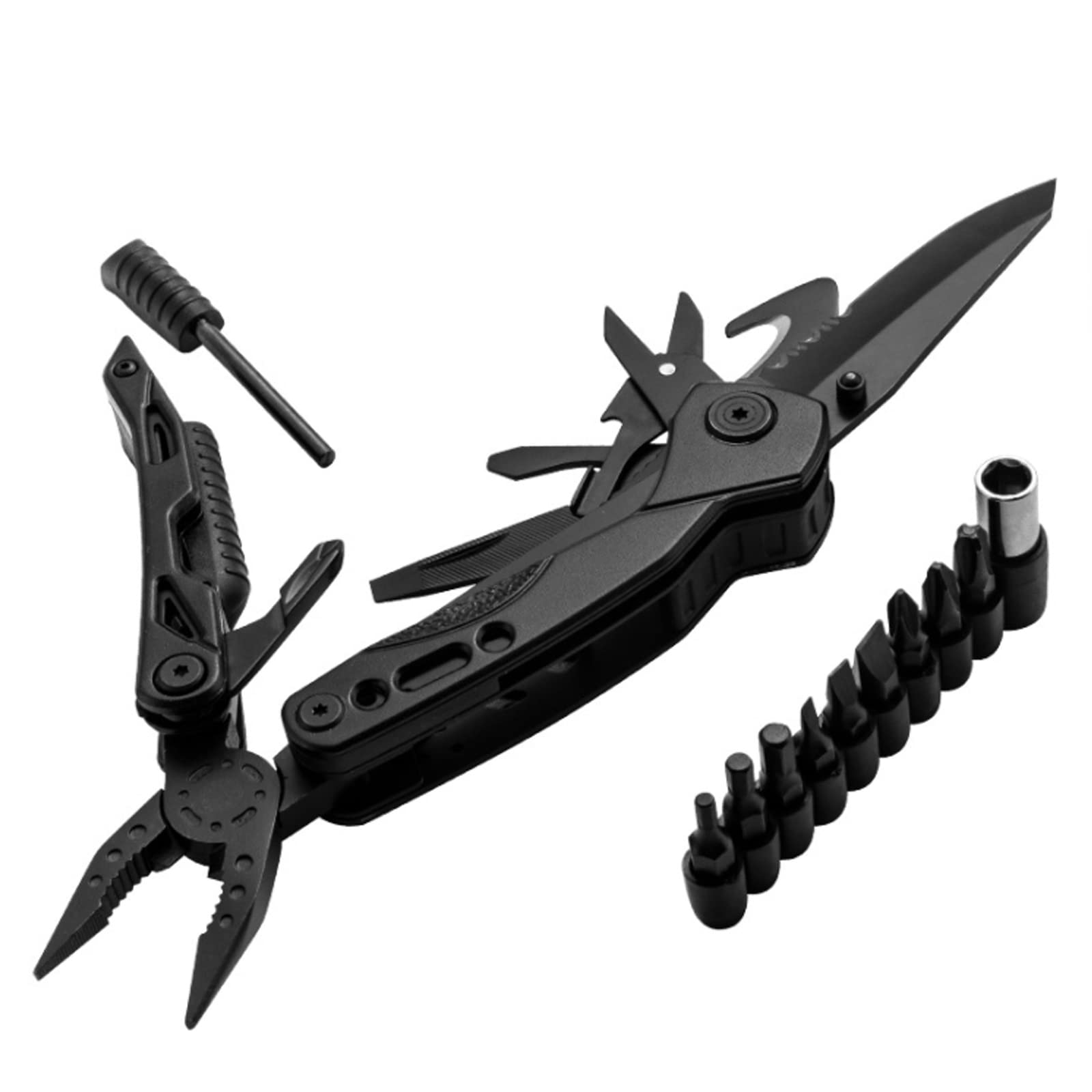 13 En 1 Multitools Avec Sac En Tissu Oxford Couteau Pliant Pince Multifonction Outil En Acier Inoxydable Pour Extérieur,Survie,Camping, Randonnée,Réparation Simple