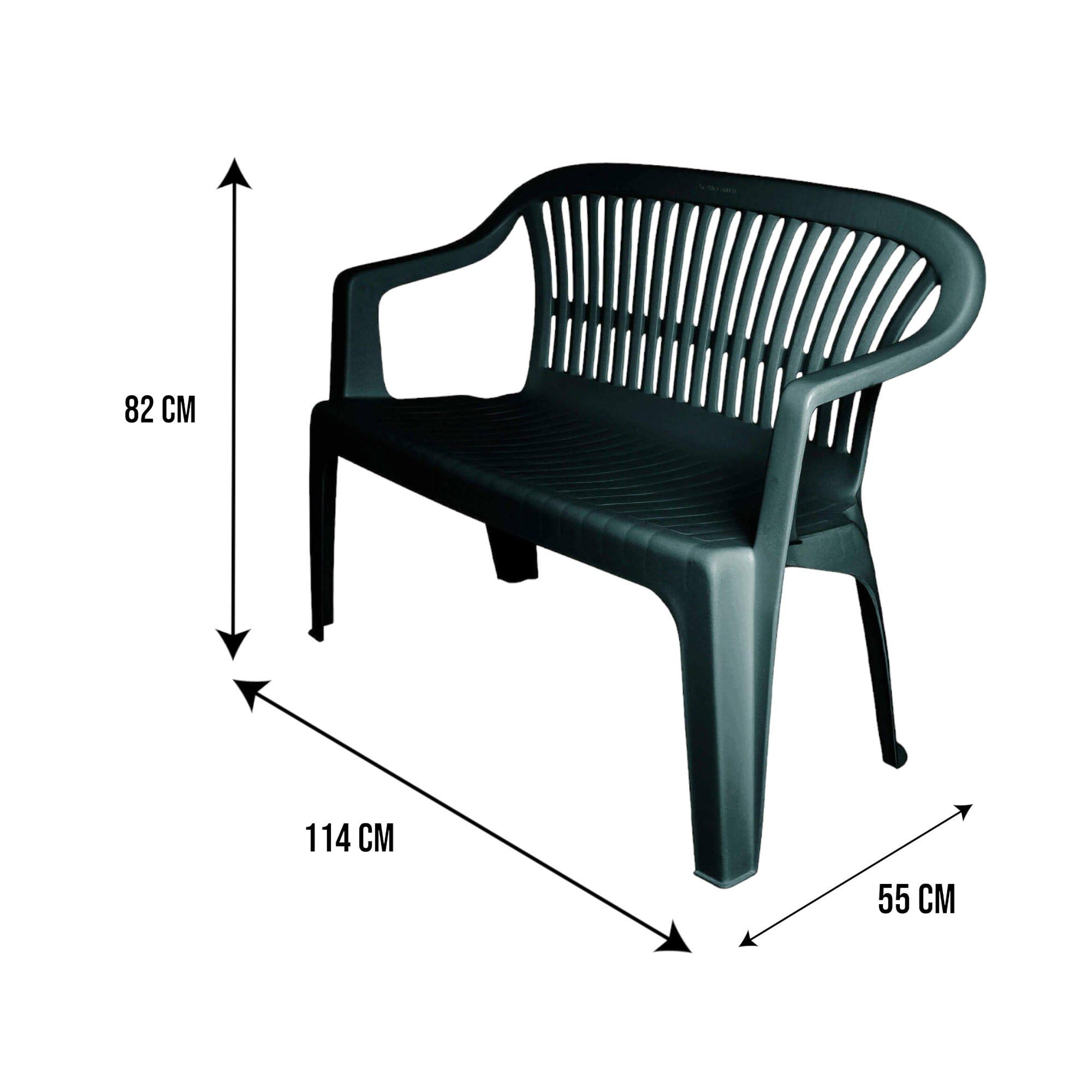 Dmora Panchina da esterno Eboli 114x55h82 cm Verde Panca monoblocco da giardino