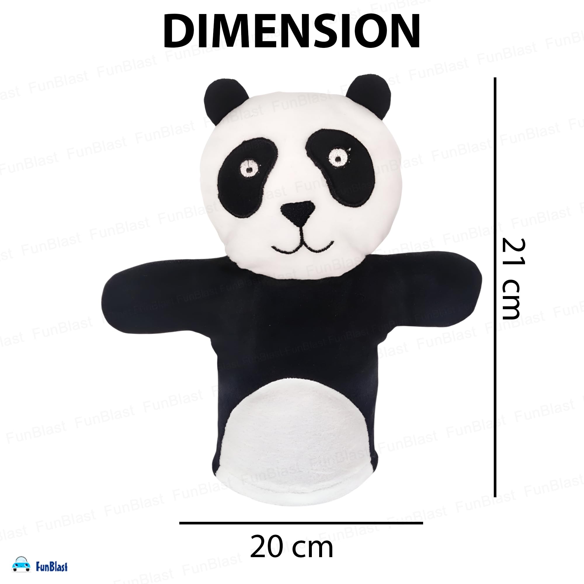 FunBlast Hand Puppets for Kids - Story Telling Puppet for Kids, Hand Puppet Toy, Plush Animals Puppet Toys, Fun Play Learning Toys (Panda)