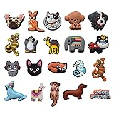 20個の漫画テーマ PVCシューズフラワーオーナメントDIY取り外し可能な オーナメント、ビーチシューズ オーナメント、 シューズフラワー、子供、女の子、男の子の靴の花のアクセサリー や穴あきボトル、バッグ、ブレスレットの装飾に最適(動物をテーマにした靴の花飾り)