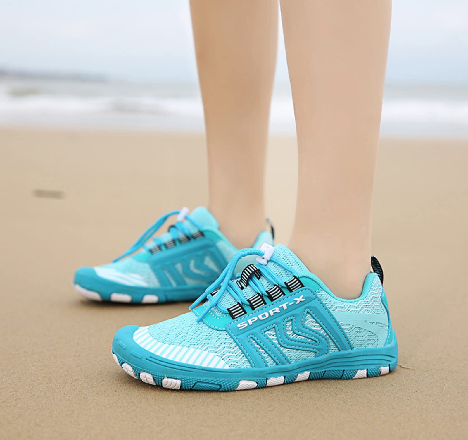 Zapatos Acuáticos Zapatos De Playa Para Mujeres Zapatos De Baño Para Hombres Descalzos Ropa De Buceo Para Mujeres Piscina Antideslizante Zapatos De Vela De Secado Rápido Zapatos Ligeros(41 EU, Blue)