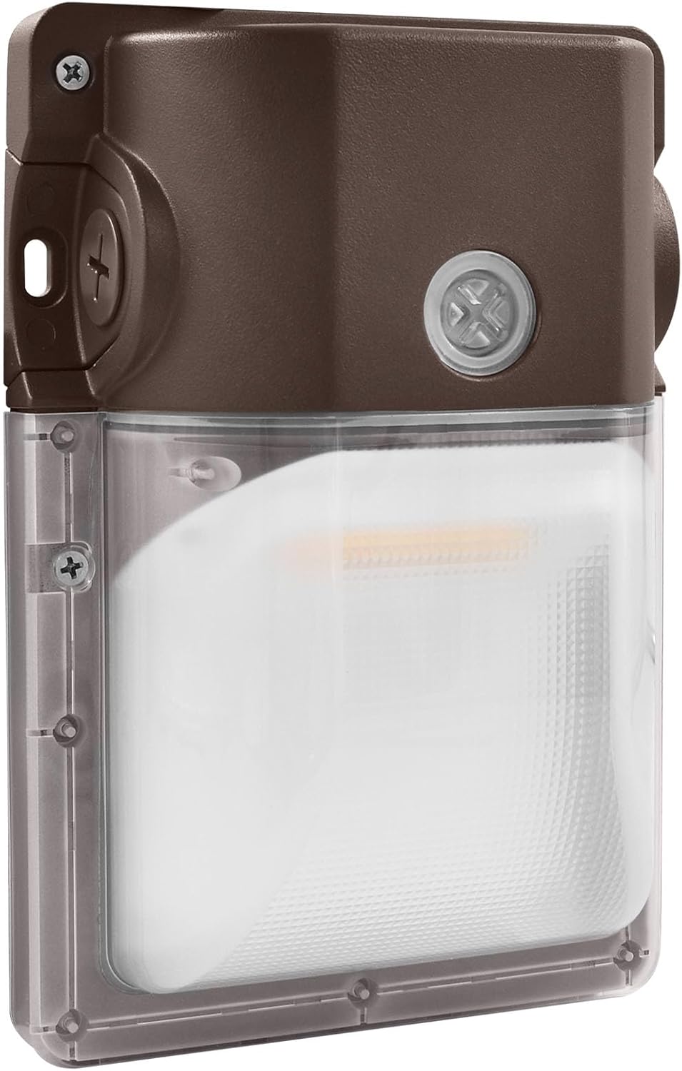 LUXRITE 20/24/28W LED Wall Pack Light with Photocell, 3CCT 3000K/4000K/5000K, 2800/3360/3920LM Selectable, Dusk to Dawn LED Outdoor Lighting, IP65 Waterproof, 120-277V, Dimmable, Frosted Lens