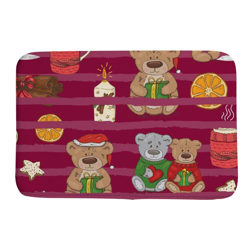 Tapis de bain en peluche Ruchen velours corail violet haute densité