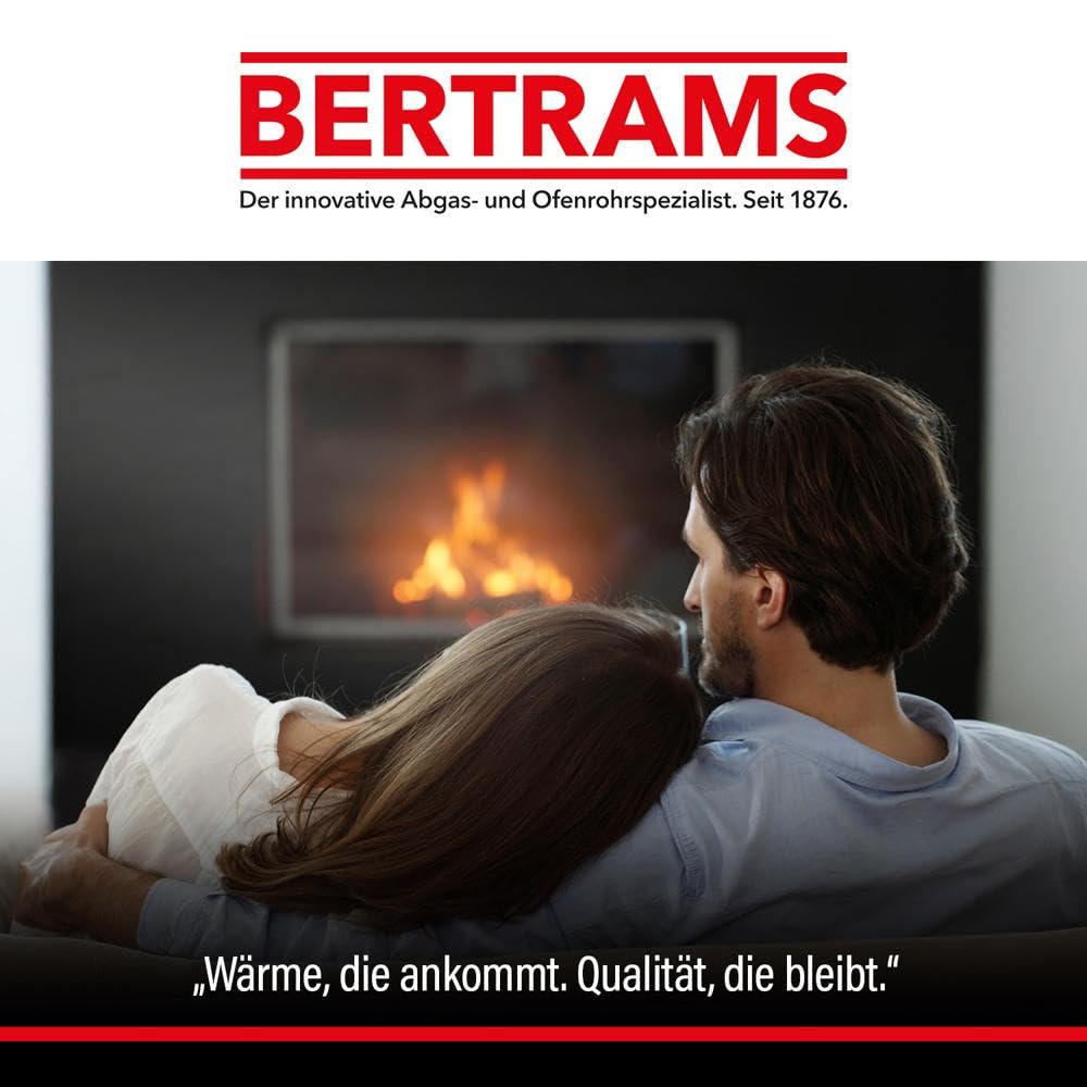 BERTRAMS Ofenrohr 120mm Ø 100 cm Gussgrau I Stahlrohr mit 95cm Einbaulänge