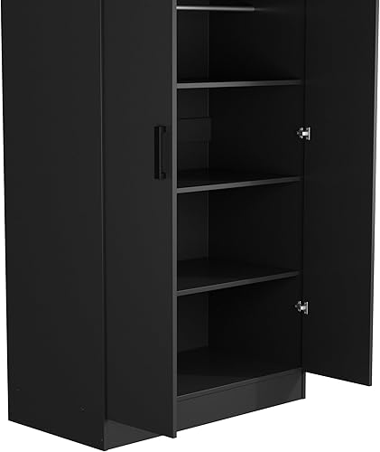 Miniatura 7 de Woodpeckers Furniture And Mattress Harmony Collection - Armario de madera de dos puertas negro