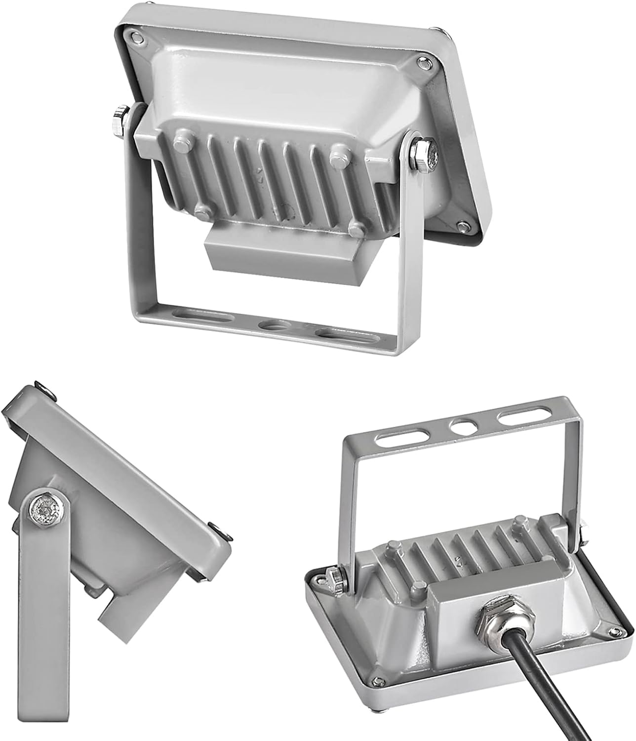 DC 12V-24V 10W LED Flood Lights Outdoor, IP65 Waterproof Security Lights Fixture, 6500K Hardwired Wall Lamp, 1000LM Ultra Thin Work Light, LED Exterior Floodlight for Garden Yard Patio