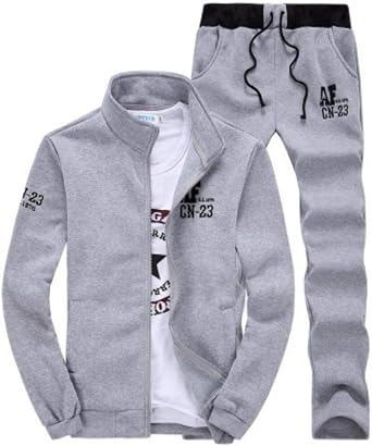 Track Suit, Sweat Fabric, Matching Top and Bottom Set, Zip-up, Casual, Mens