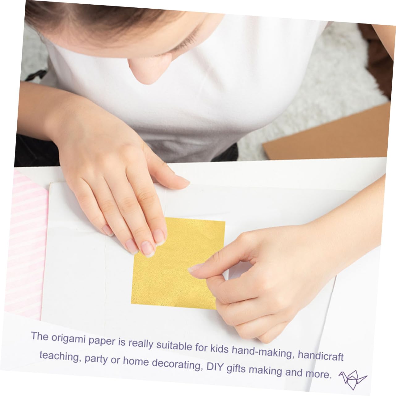 Tofficu 4 Set Di Di Carta Origami Quadrati Carta Da Artigianato Dorata Per Piegatura Per Arti E Mestieri 100 Fogli * 4