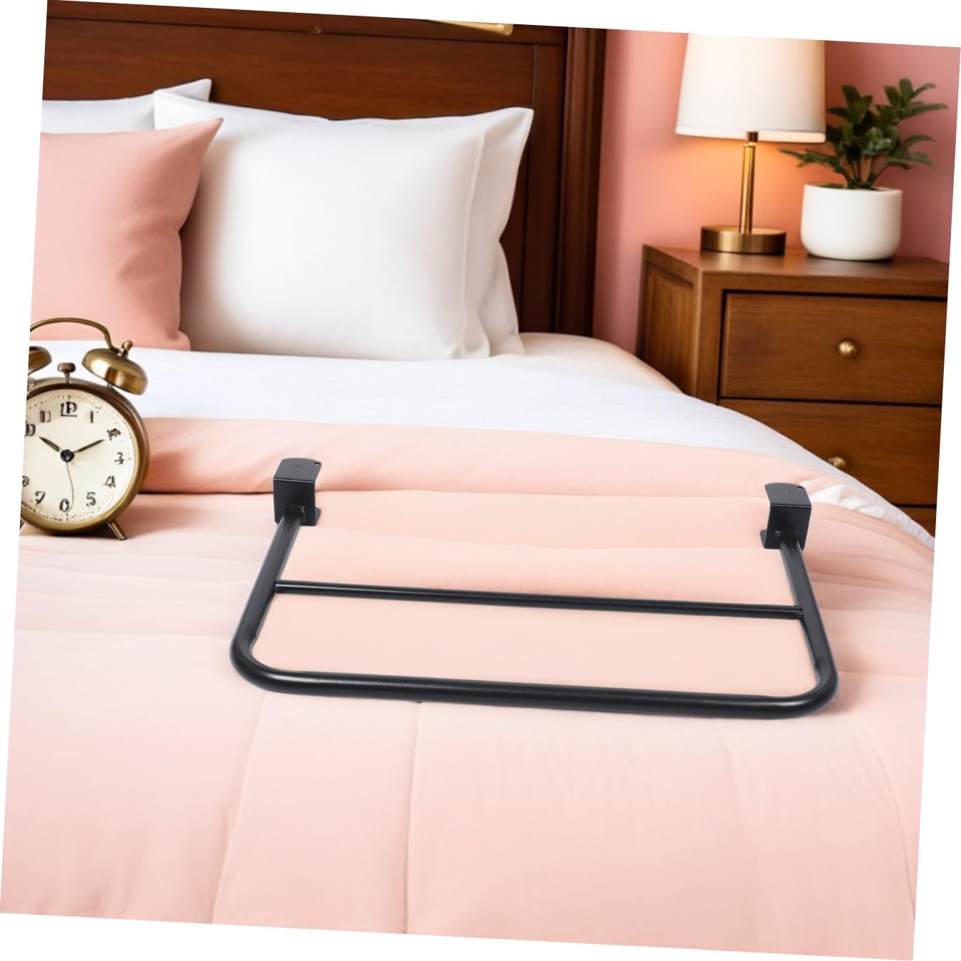 BESPORTBLE Sponda di Sicurezza per Letto Dormitorio 20 inch in Ferro Nero | Student Dorm Bed Rail, Removibile con Clamp senza Trapano, Decorazioni Scuola per Loft Bed