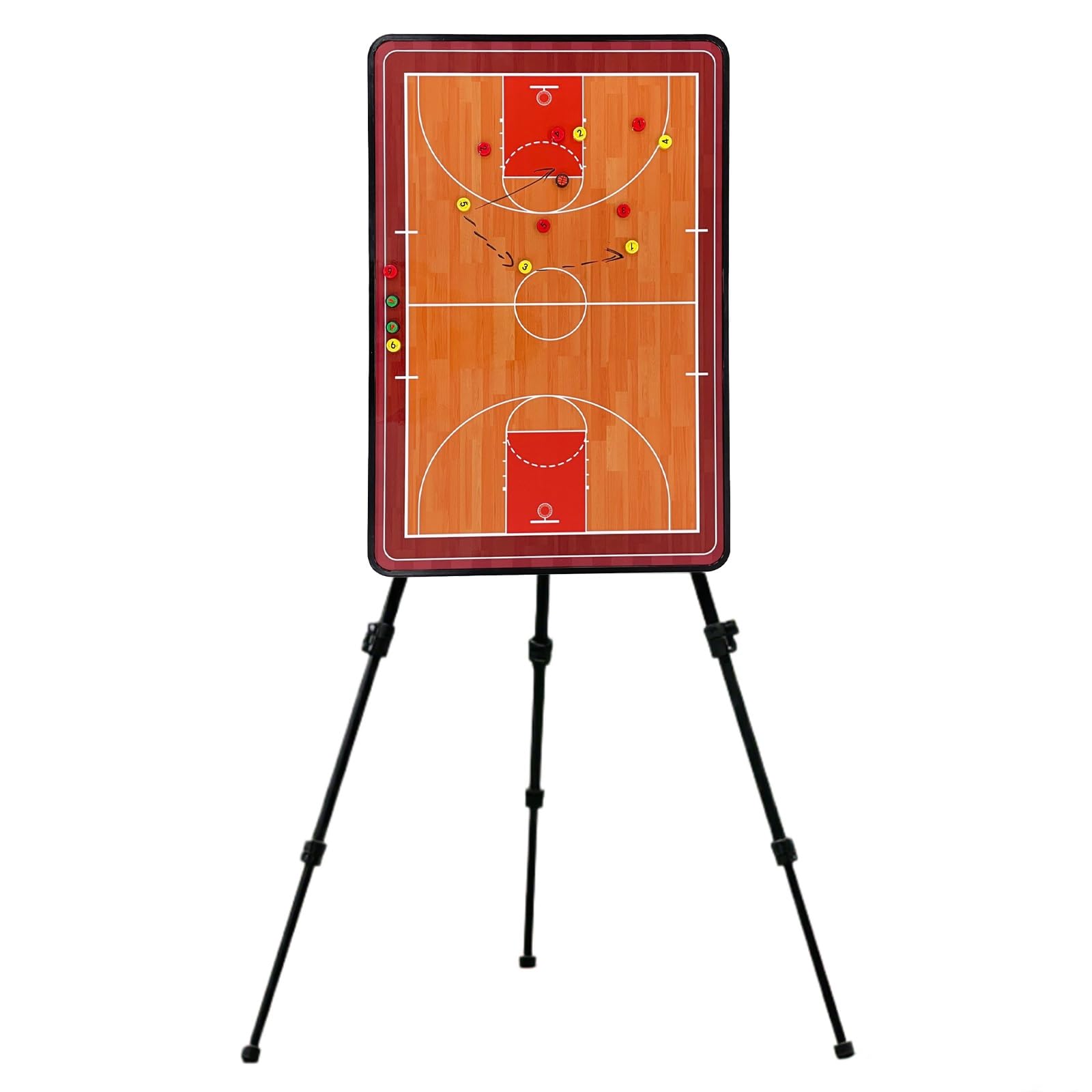 Pizarra Magnética de Baloncesto Entrenadores, Pizarra Blanca de Baloncesto | Uso A Doble Cara, Fácil de Transportar, para Entrenamientos y Orientación Táctica(Large)