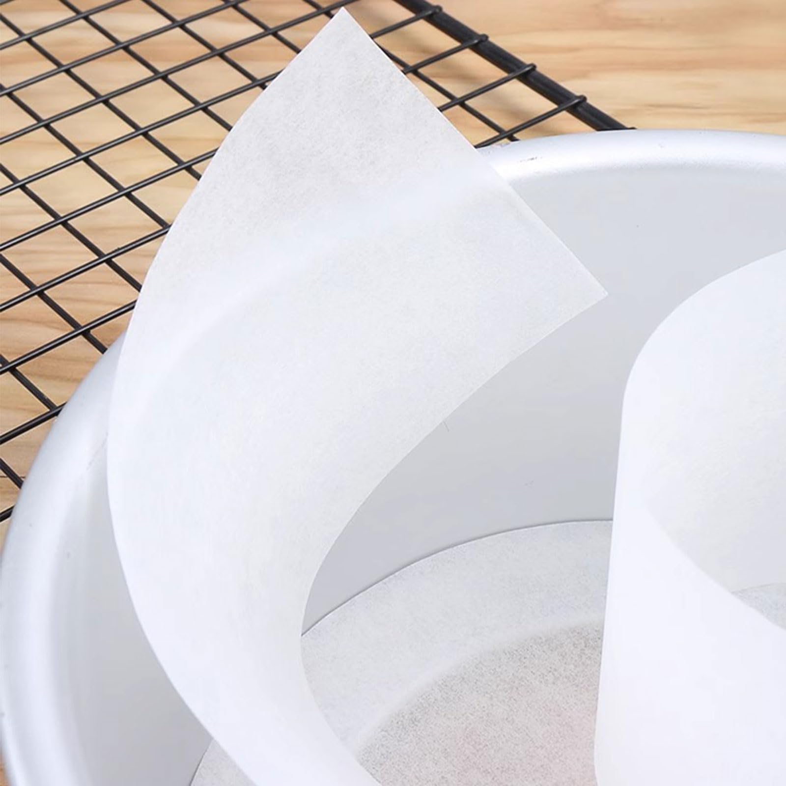 500 unidades, forros de papel de pergamino precortados para resistencia al calor, revestimiento lateral antiadherente para tartas/forro de papel pergamino para hornear (10 pulgadas)