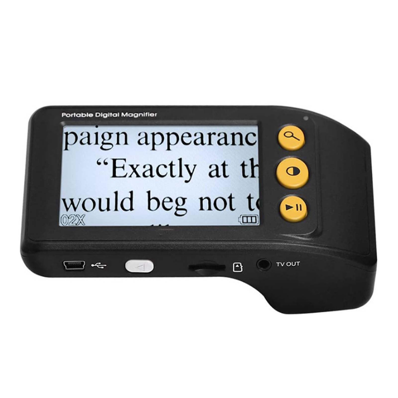 Lupa electrónica de lectura con pantalla bloqueable de 3.5" y batería de 4 horas color negro