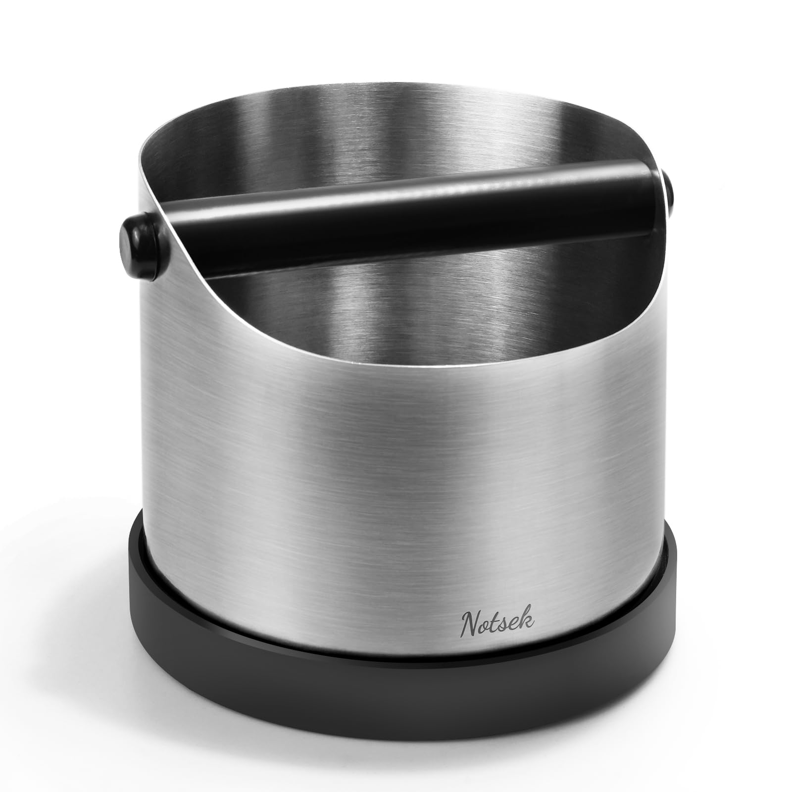 NOTSEK pojemnik na fusy do ekspresu do kawy, 1,2L duży stalowy pojemnik na fusy do espresso, pojemnik na fusy do portafilter, pojemnik na fusy do ekspresu do kawy Delonghi Sage Ninja, srebrny