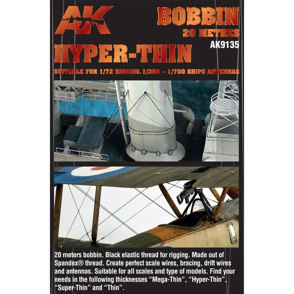 AK Interactive 9135 Elastic Rigging Hyper-Thin 65ft 1:350 Ships/1:72 Rigging, White - Image 4