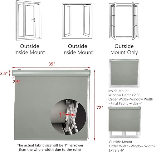 Miniatura 5 de LUCKUP Persianas enrollables opacas con cubierta de cenefa, impermeable, protección UV, de privacidad, tela con aislamiento térmico para dormitorio,