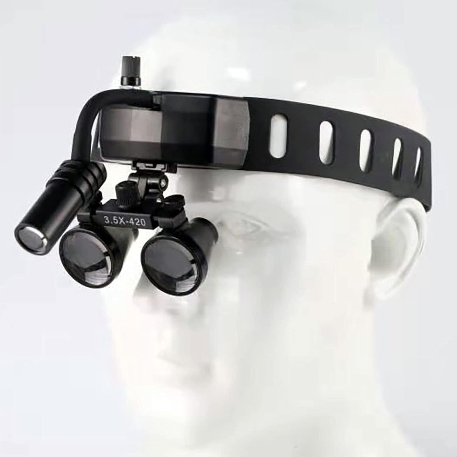 Chirurgische Binokulare Lupenbrille, 3.5X Chirurgische Lupe Mit 3W Medizinischem Scheinwerfer, Tragbarer Scheinwerfer, Arbeitsabstand 320-420mm, Kopfmontiertes Licht Für Oral, Otolaryngologie