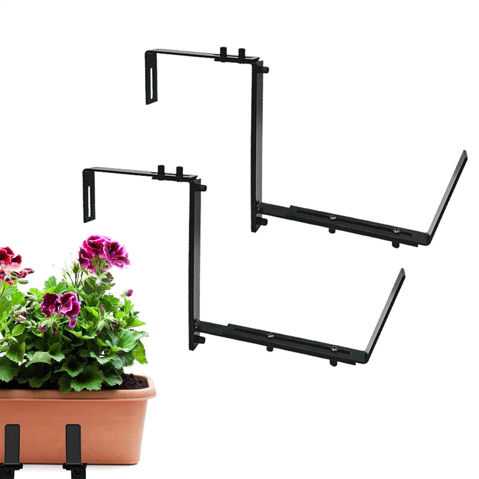 Verstellbare Fensterkastenhalterungen, 2 Stück Metall-Pflanzgefäßhalter