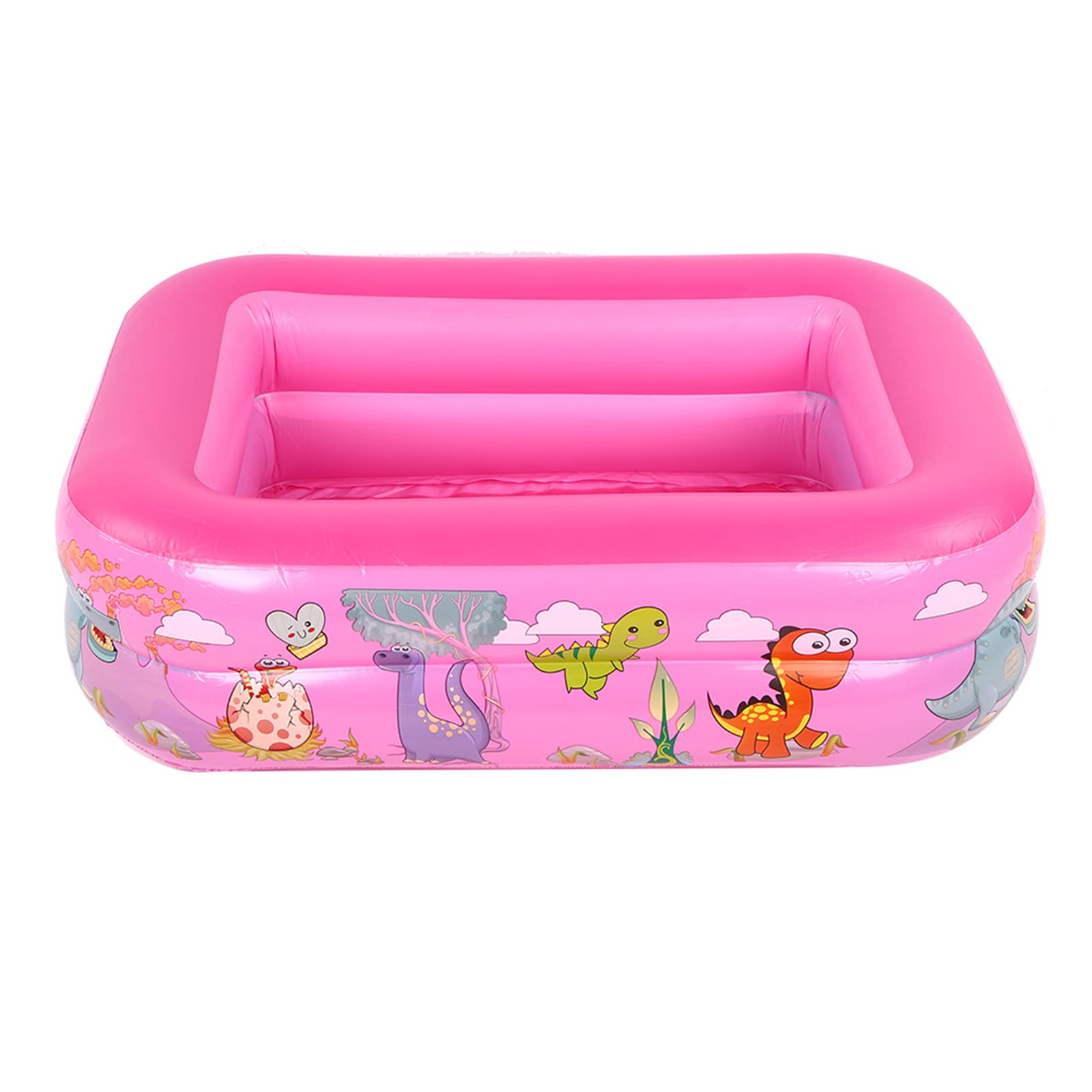 Piscine Gonflable pour Enfants, Grande Piscine carrée de pédiluve pour Usage Domestique, Baignoire Gonflable en PVC épais avec Chambres d’air indépendantes, sûre pour Les Enfants (Rose)