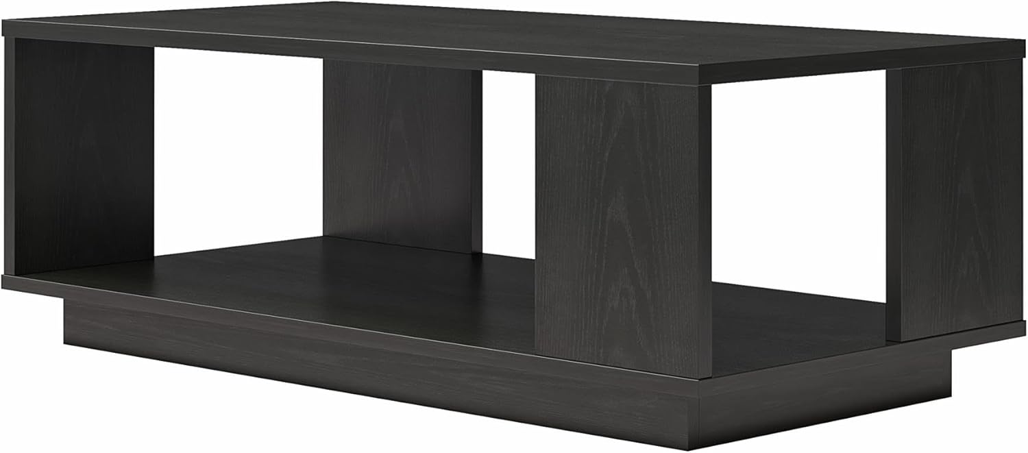 Ameriwood Home Knowle Contemporary Coffee Table, Black Oak, Minimal Design, Eco-Friendly, MDF/Engineered Wood