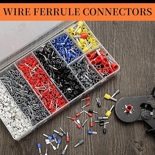 Image of 1800PCS Wire Ferrules Kit Multi-functional Assorted Insulated Electrical Wire Connectors Wire Crimp Terminals Assortment Set Wire Connector Crimp Terminal (1800pcs, Multicolor)