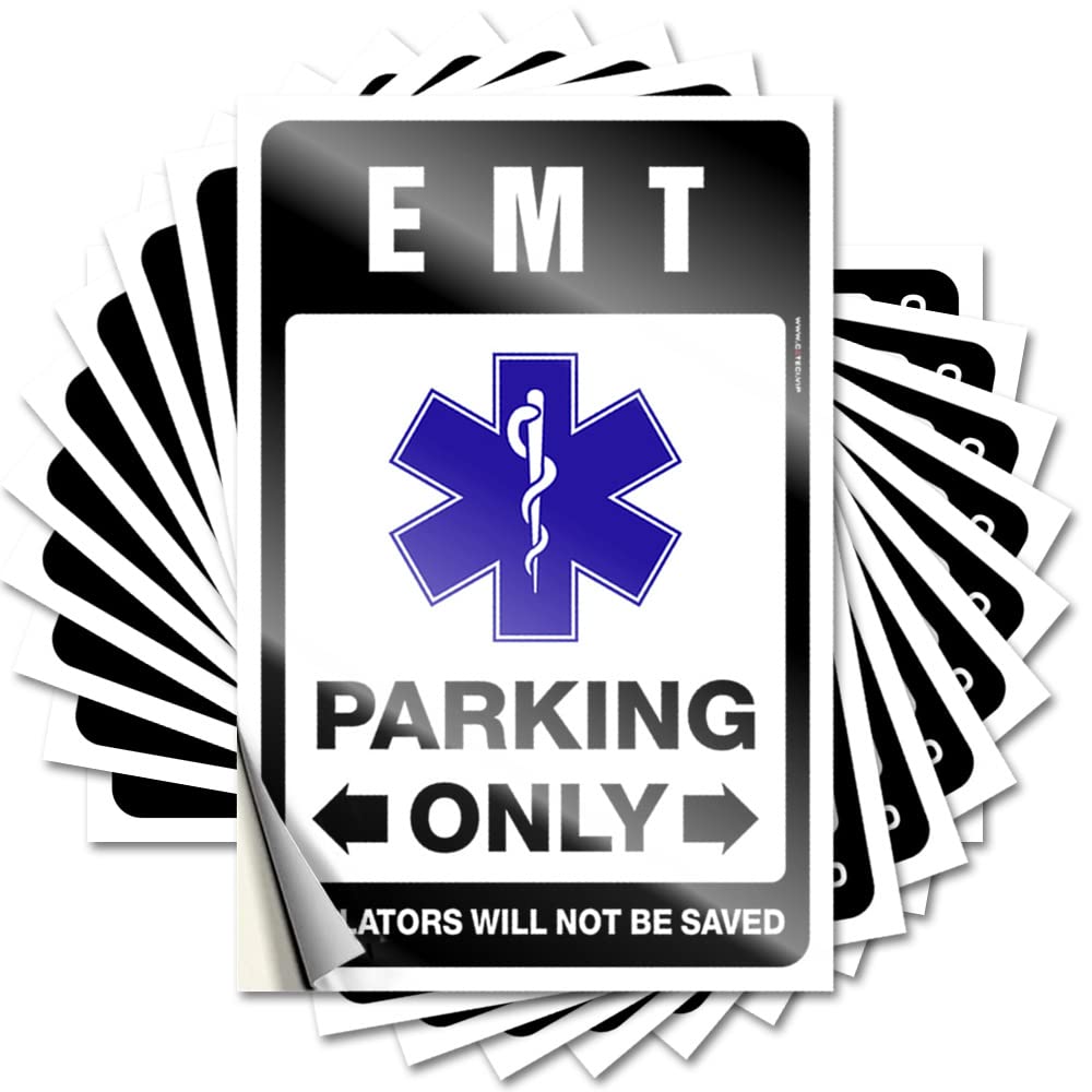 Retro Funny Sticker - Tiny Motorcross Bottle EMT Parking Only(12X18CM)
