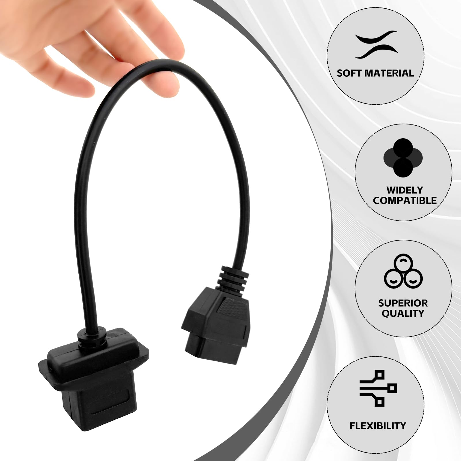 Adapter passend für OBD1 auf OBD2 6pin auf 16pin Diagnose-Scanner Konverter Adapter Fahrzeug 6-poliger Anschluss kompatibel mit Je-ep, Chrysler, Dodge
