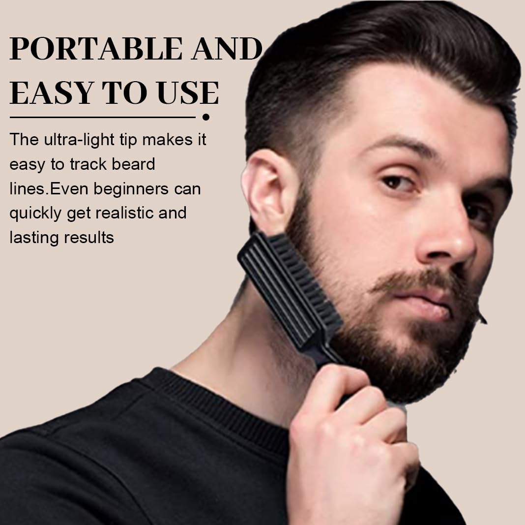 Beard Pen Filler para hombres,Relleno de Barba de Instantáneos,Lápiz Barba Hombre,Delineador para barba fácil,Water Proof Micro-Fork Tip Beard Pen,Moustache, Eyebrows (black)