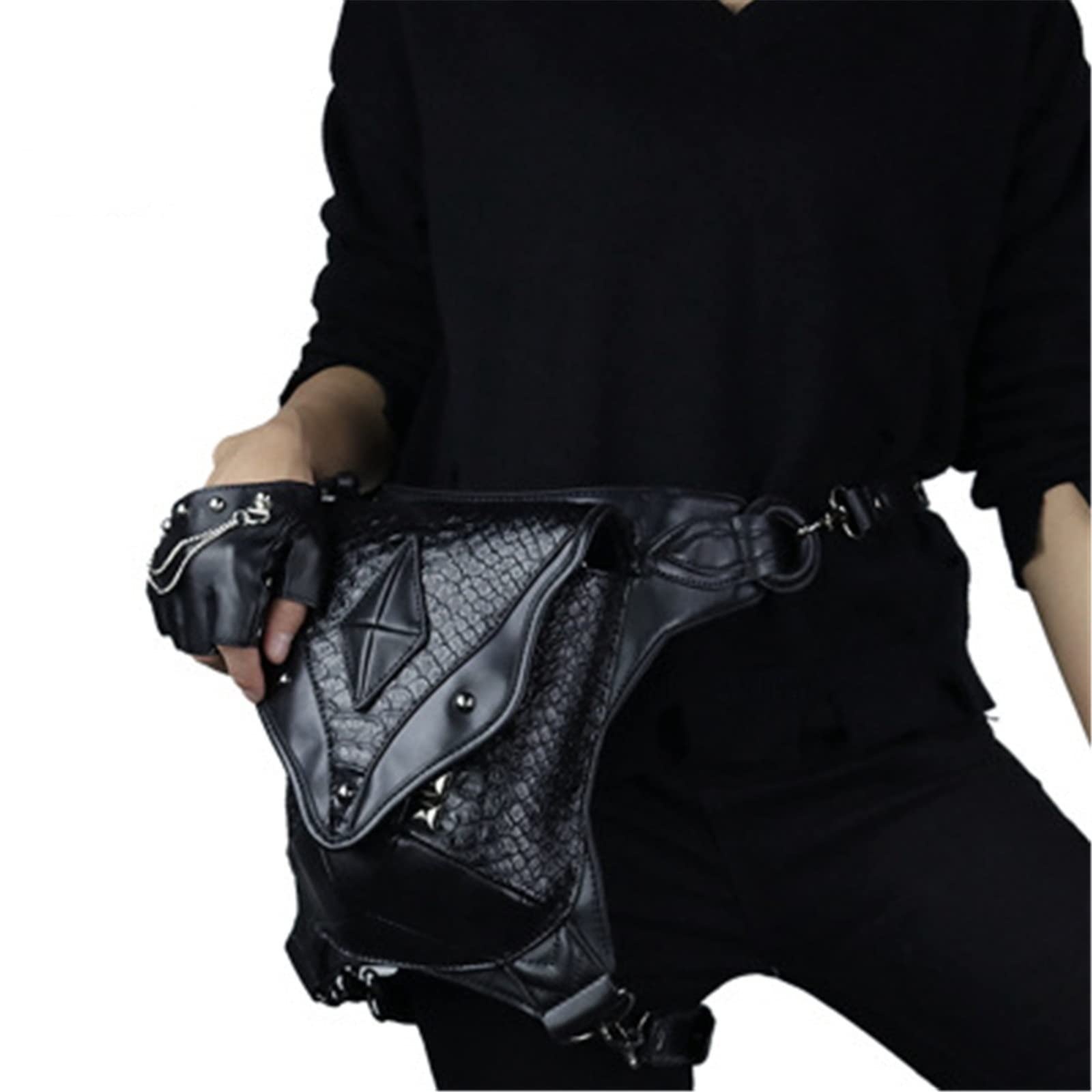 Marsupi Steampunk Borsa da gamba diagonale con una spalla gotica da uomo e da donna Borsa da gamba Borsa da locomotiva Borsa punk