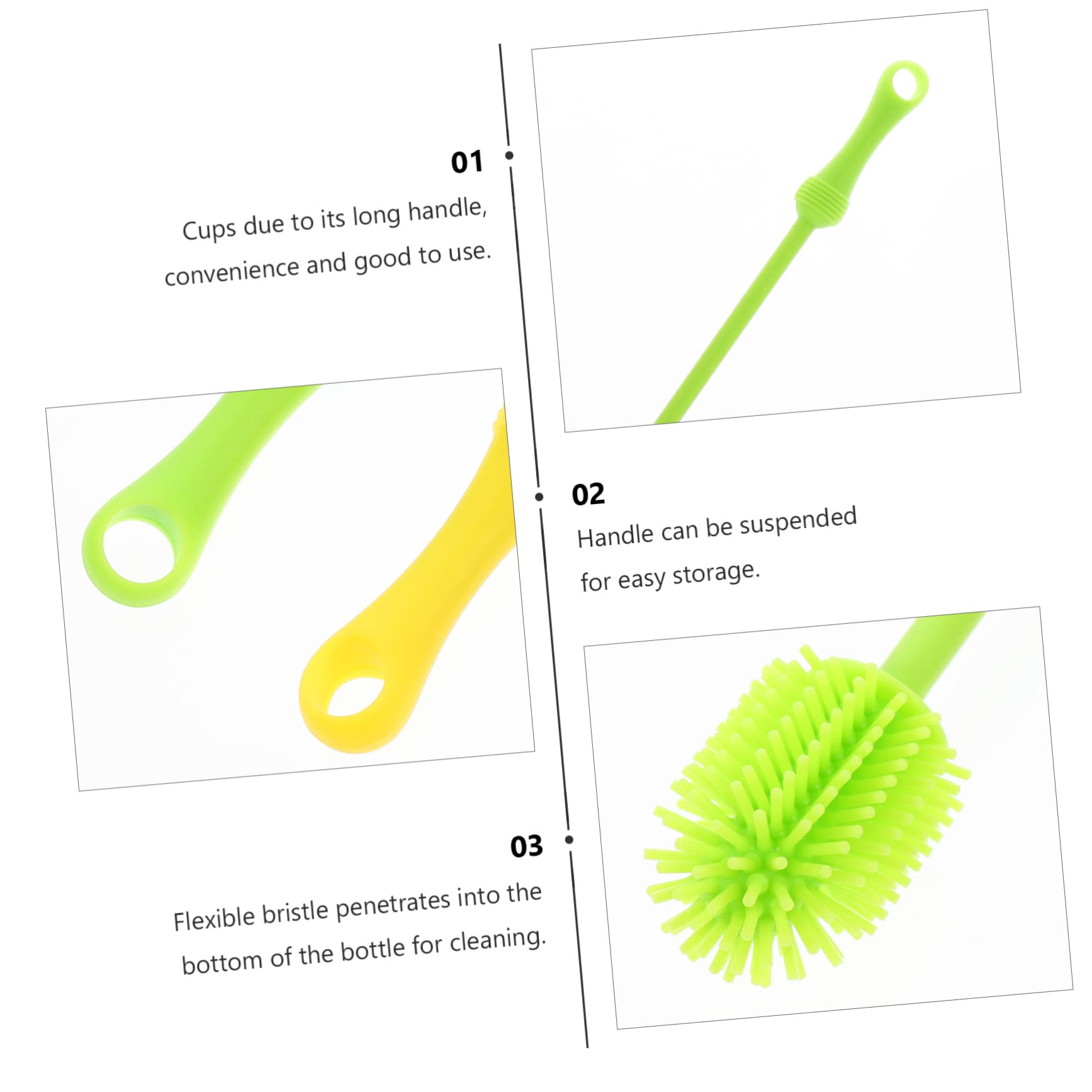 YARNOW 3 Set Per Bottiglie Siliconper Pannolini E Tazze Con Per Appenderla Profonda Morti Colori E Giallo 2 * 3