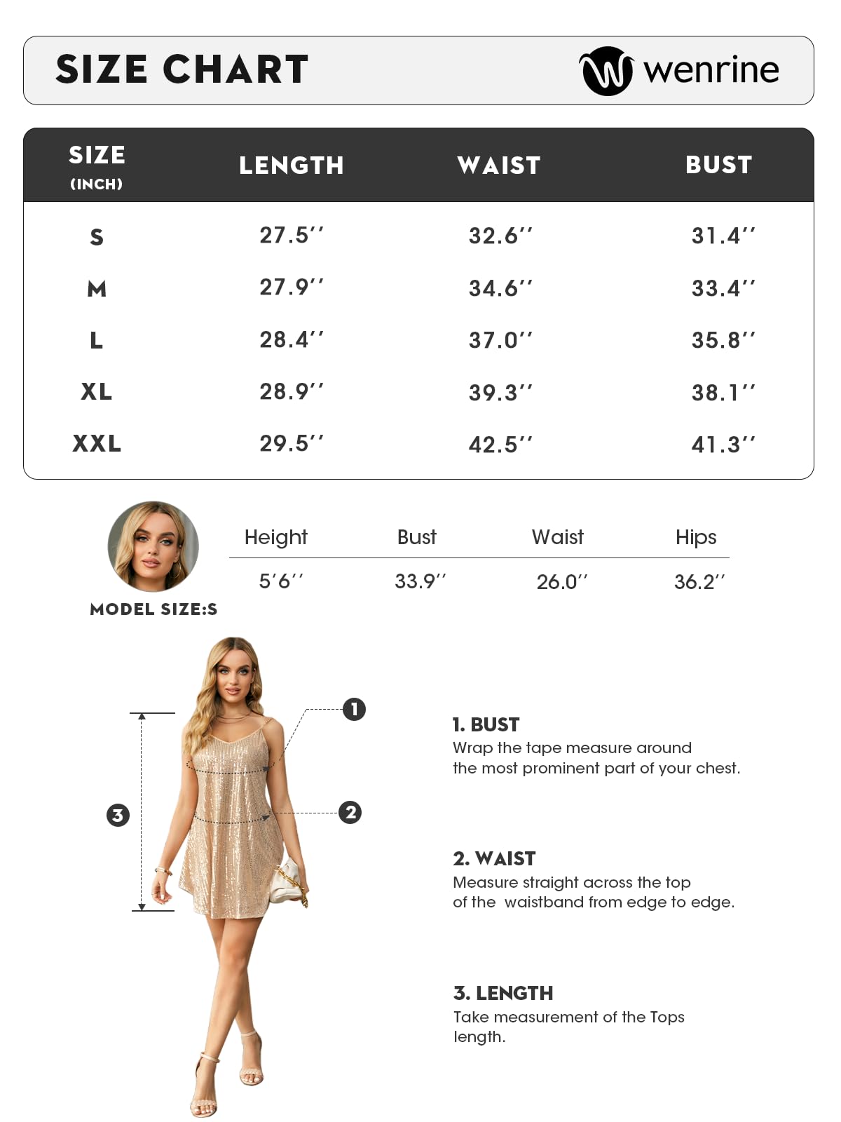 Wenrine Mini robe à paillettes sexy avec col en V et bretelles spaghetti dos nu pour femme
