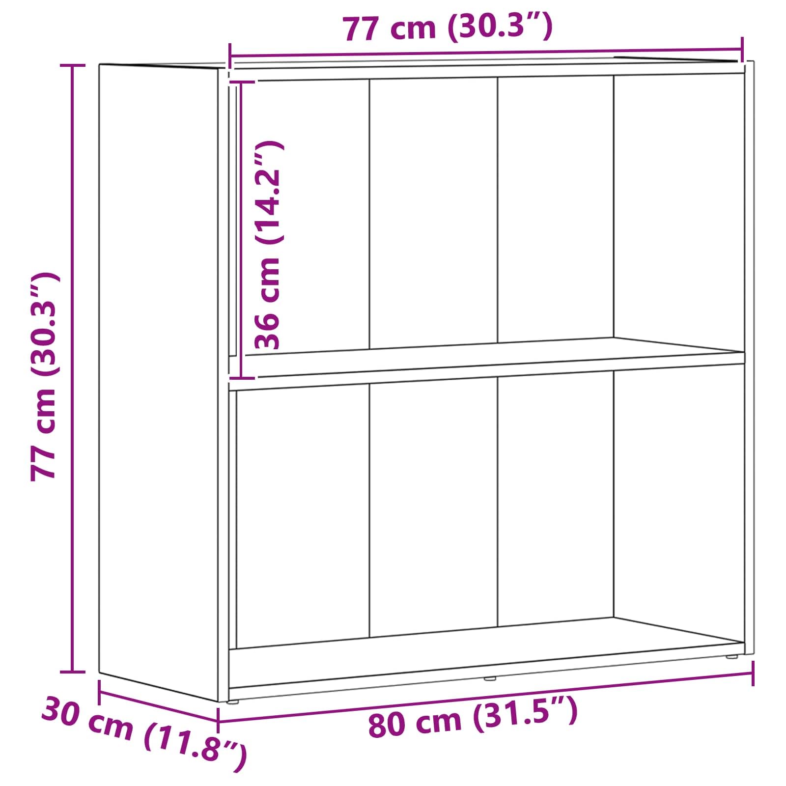 Libreria nera effetto rovere, 80 x 30 x 76,5 cm