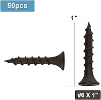 Vista 42 de Tornillo de madera #8 x 3/4 pulgadas 100 piezas, recubierto de fosfato negro, acero inoxidable, cabeza plana, cola de milano, autorroscante, rápido