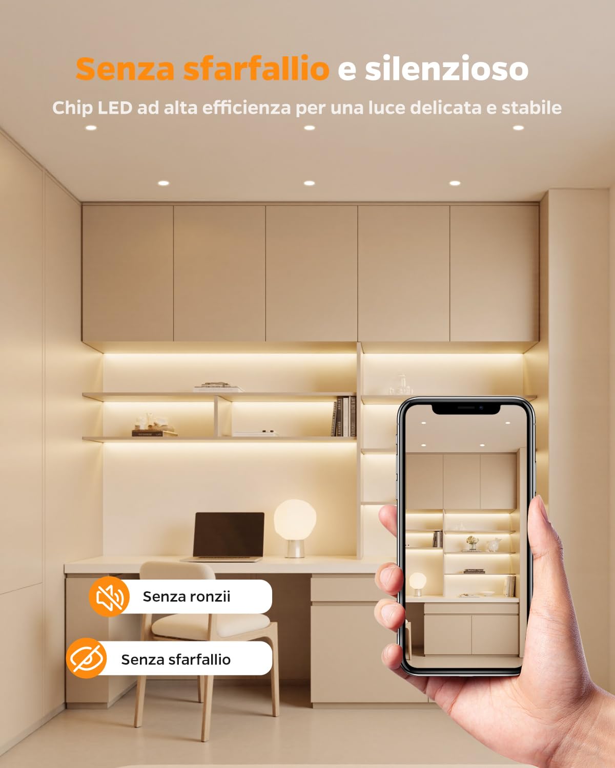 Sanyoung Faretti LED da Incasso per Cartongesso Dimmerabile 5W, Set di 20 | Foro 65-80mm, Luce Caldo Luce Naturale Luce Freddo, 380LM, Impermeabile IP44, Faretto LED 220V per Bagno