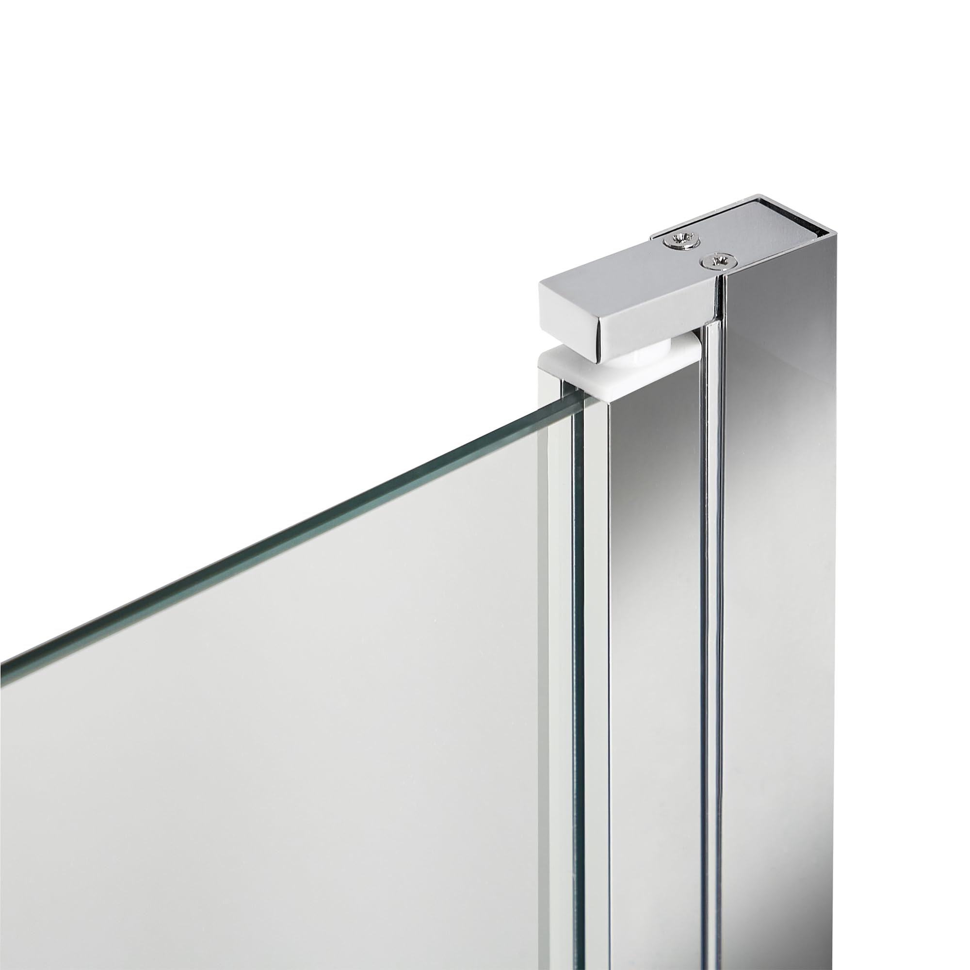Mampara de ducha minimalista de vidrio templado transparente ajustable plateado 140 x 70 cm Lapan