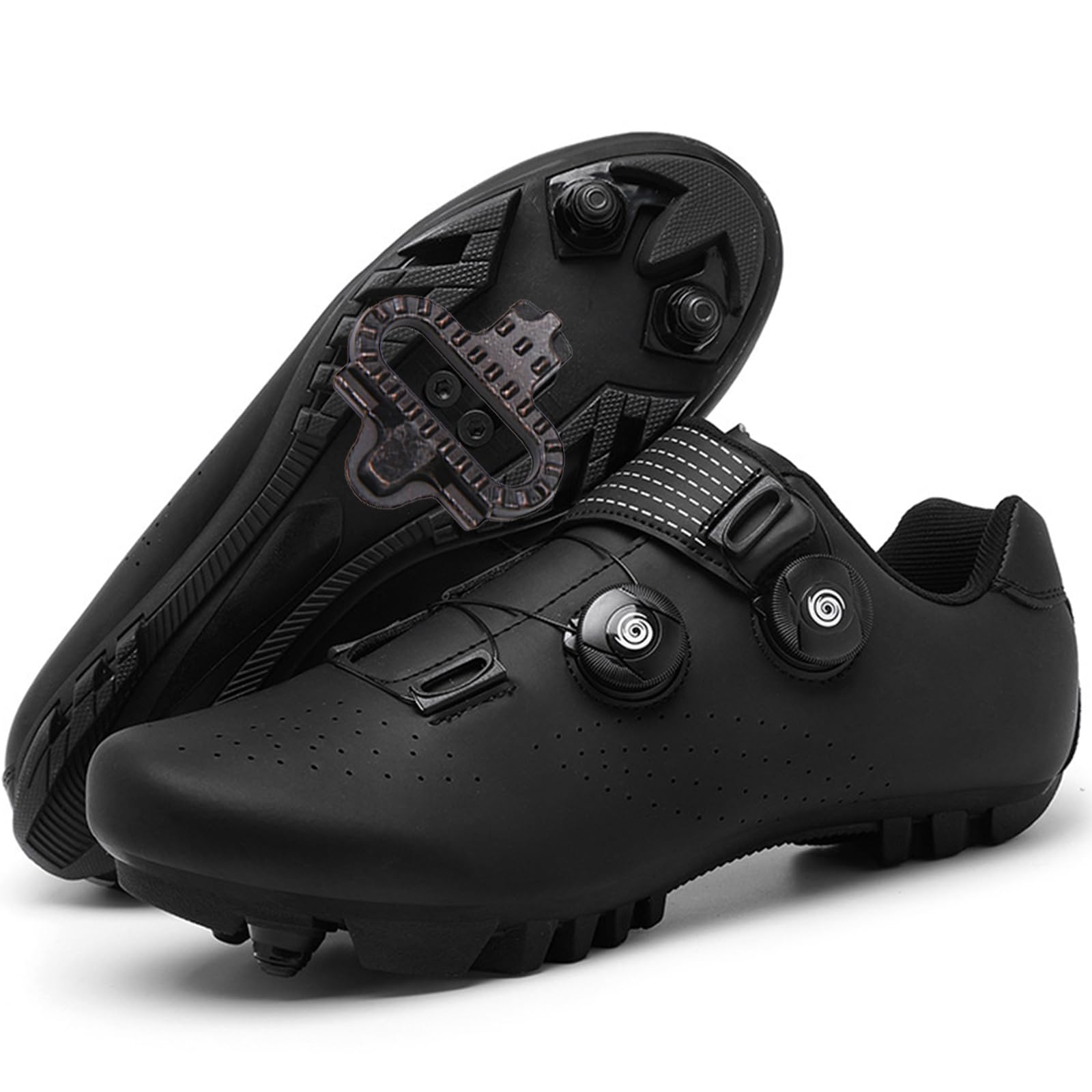 Mountainbike Schuhe Unisex kompatibel mit SPD 2 Schrauben mit Cleats, Fahrradschuhe MTB Schuhe Atmungsaktive Outdoor-Radschuhe