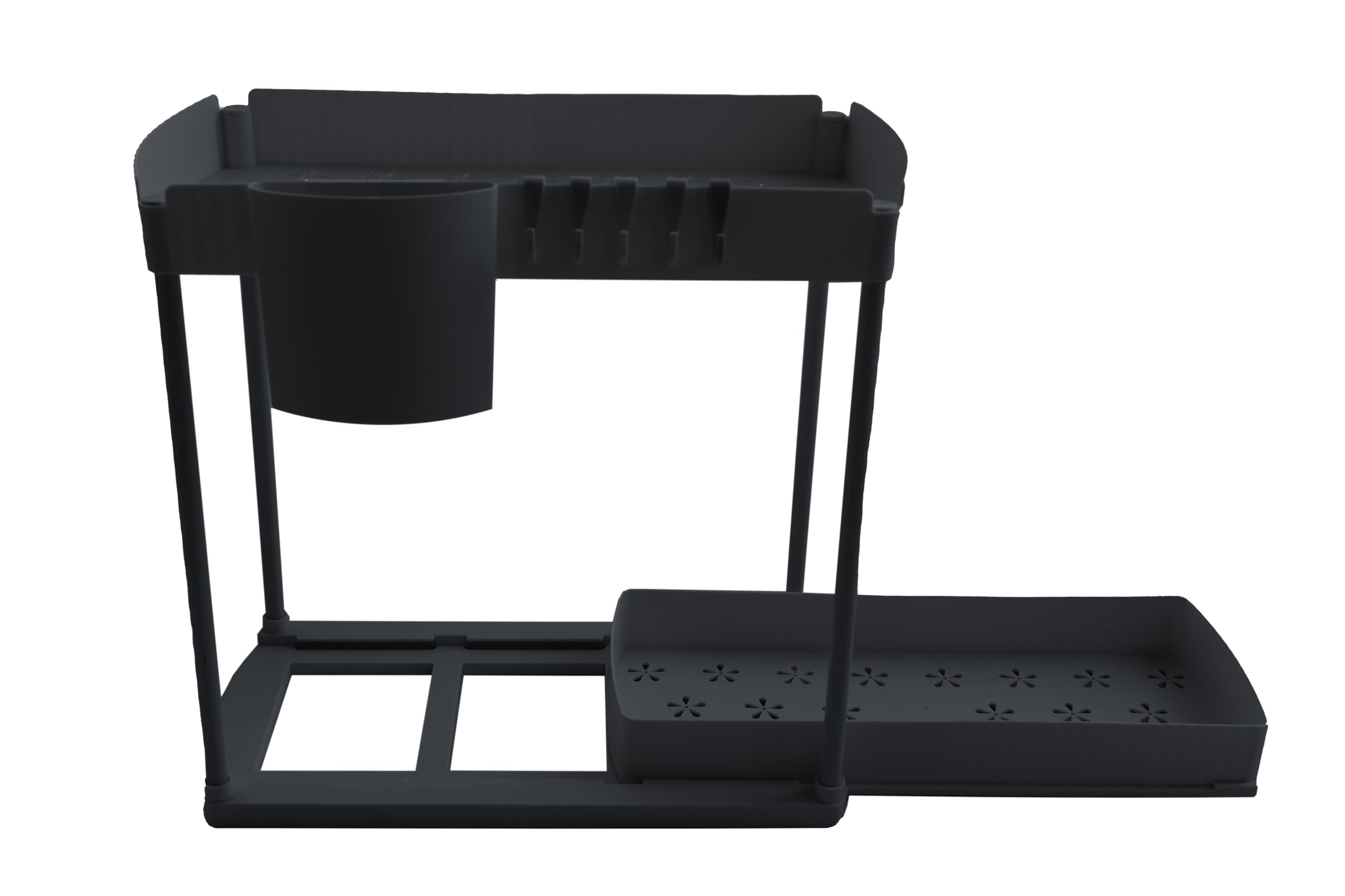 Under sink organizer for kitchen storage organization, durable under the sink organizer and storage, pots and pans organizer under cabinet, kitchen sink organizer (BLACK)