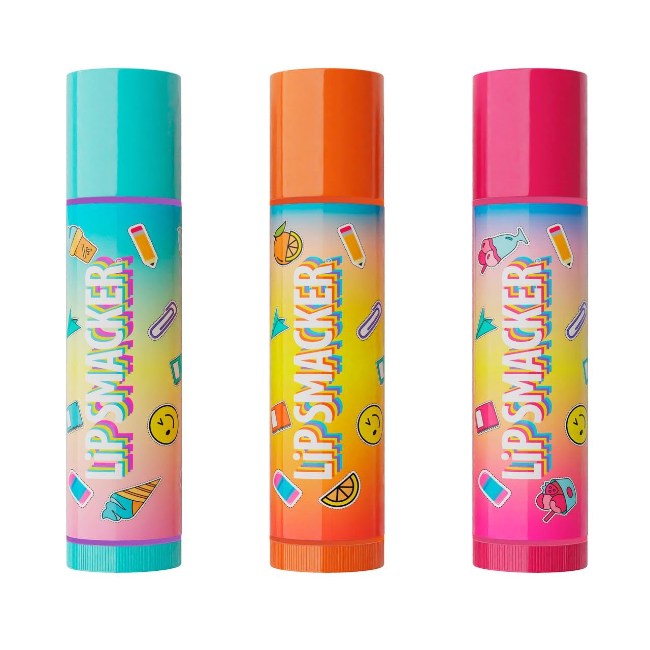 Lip Smacker, Back to School Collection, Spiral Notebook Lip Balm Trio, 3-Częściowy Zestaw Balsamów do Ust z Uroczym Notatnikiem dla Dzieci, Zabawny Balsam do Ust dla Dzieci, Różowy