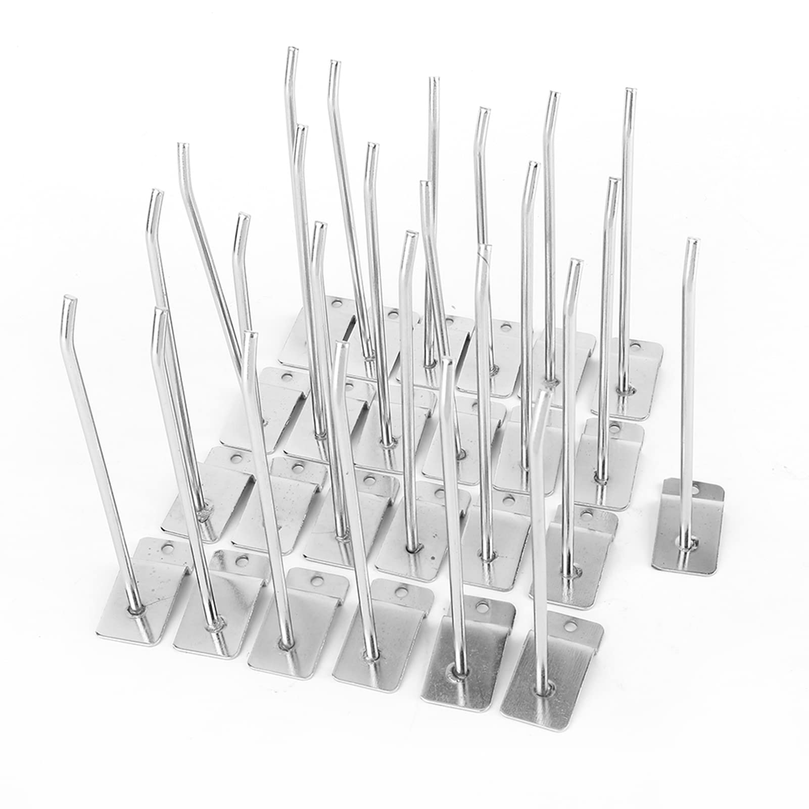 Wall Product Carrier, Strong Slat Wall Panel Hook Shiny Chrome Finish 30 Degrees for Slat Walls